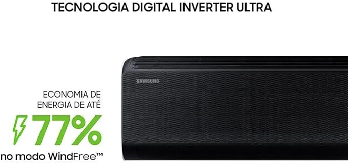 Ar-condicionado Split Inverter 24000 Btus Samsung Windfree Connect Black High Wall Quente e Frio Ar24csecabtnaz/ar24csecabtxaz 220v