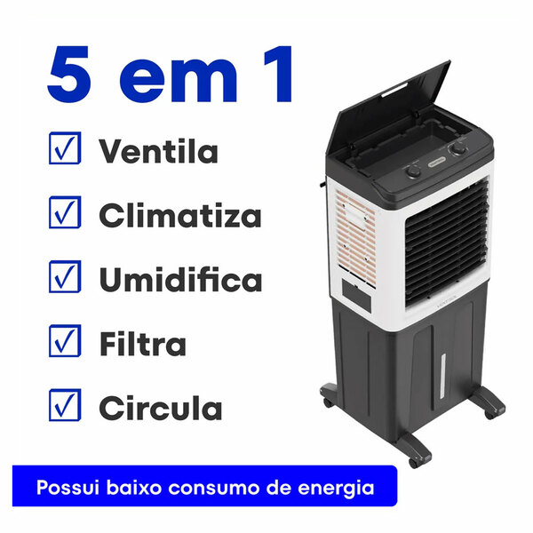 Climatizador De Ar Industrial Evaporativo Umidificador Ventisol Clin80pro 80 Litros 150w 110v - Frio Facil